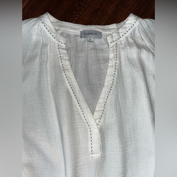 Evereve Mariah Gauze Top White Size Medium NWOT - Picture 4 of 5